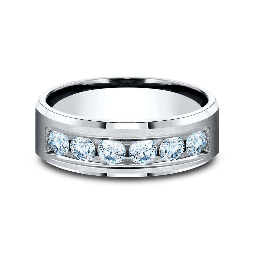 The Monarch Men's Wedding Band in 14K White Gold - 7mm Width by Benchmark