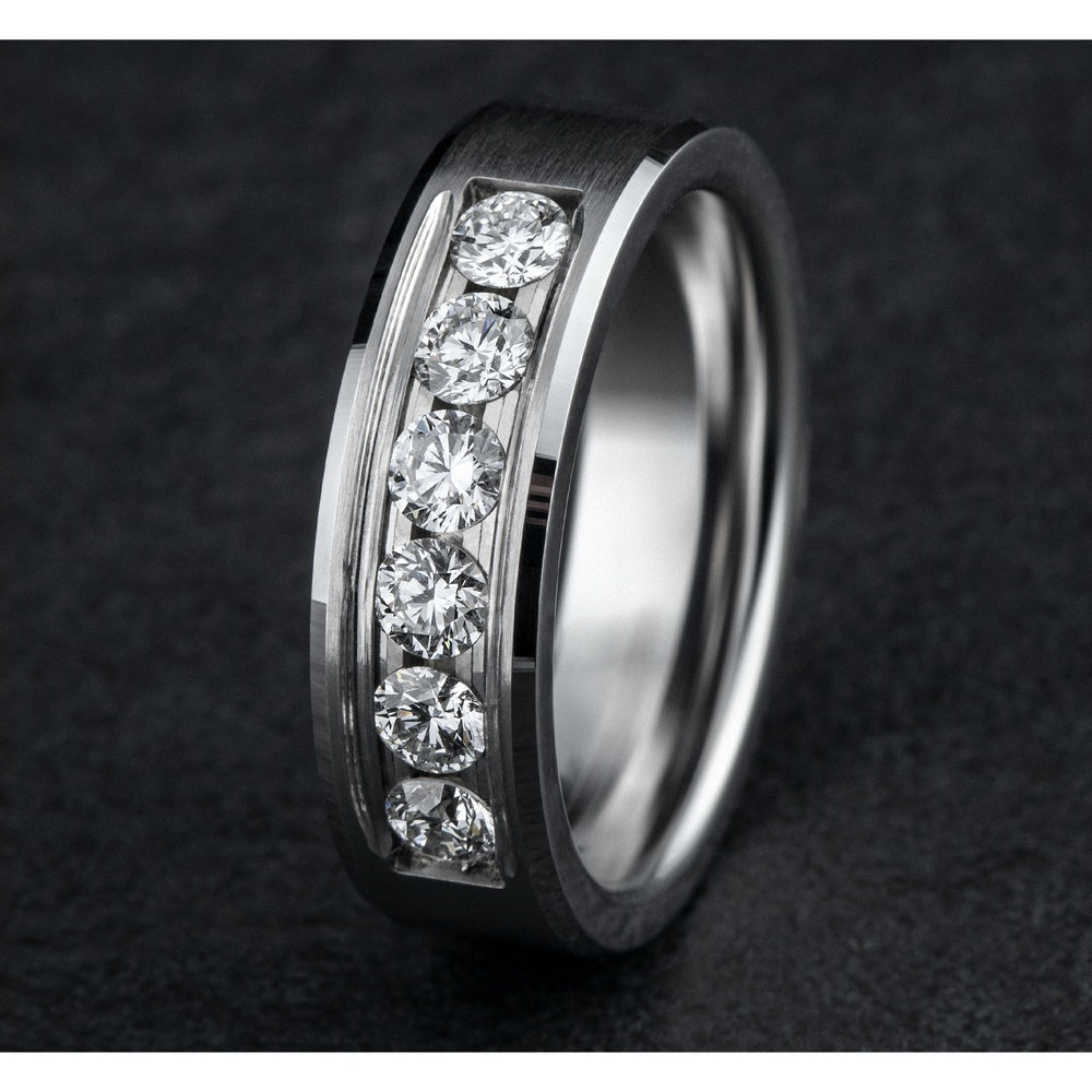 The Monarch Men's Wedding Band in 14K White Gold - 7mm Width by Benchmark