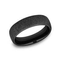 The Mortar Men's Wedding Band in Black Titanium - 6.5mm Width by Forge