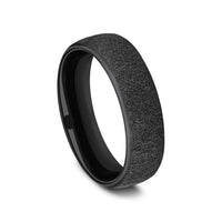 The Mortar Men's Wedding Band in Black Titanium - 6.5mm Width by Forge