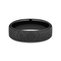 The Mortar Men's Wedding Band in Black Titanium - 6.5mm Width by Forge
