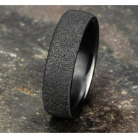The Mortar Men's Wedding Band in Black Titanium - 6.5mm Width by Forge