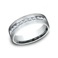The Mozart Men's Wedding Band in 14K White Gold - 7.5mm Width by Benchmark