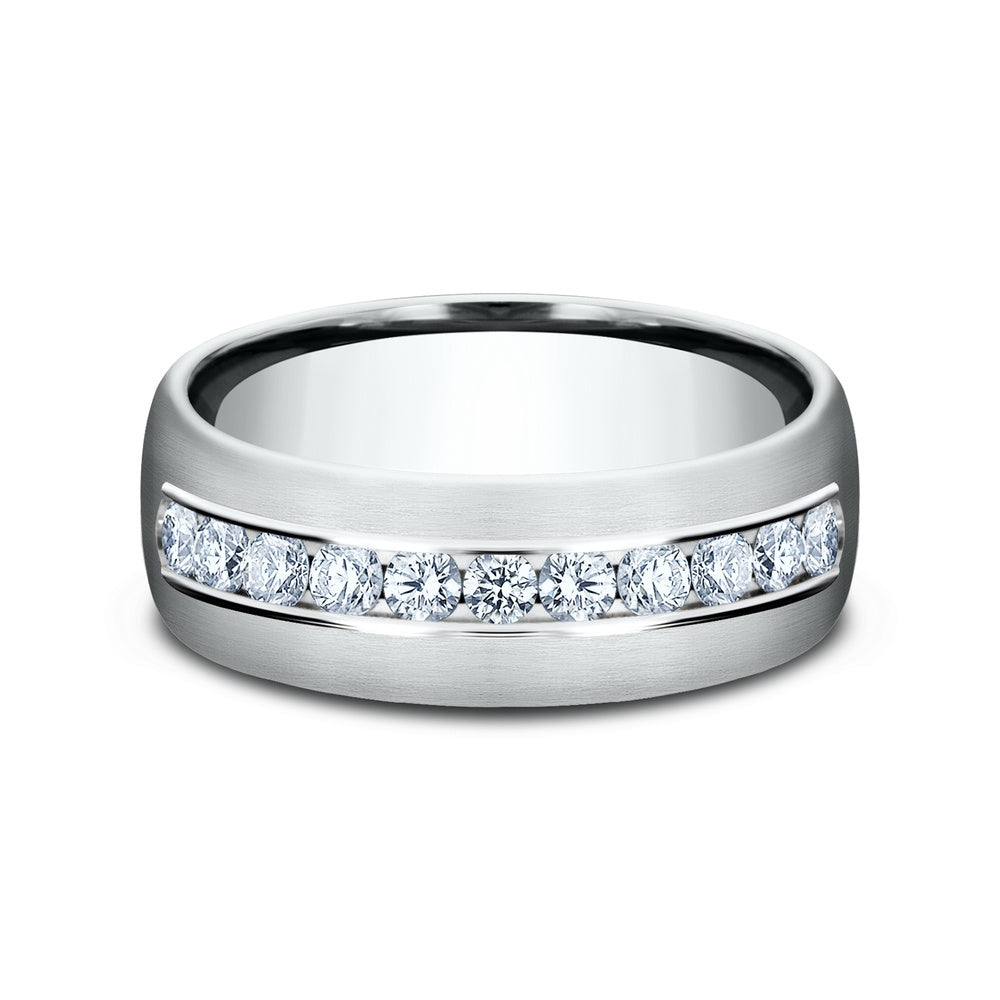 The Mozart Men's Wedding Band in 14K White Gold - 7.5mm Width by Benchmark