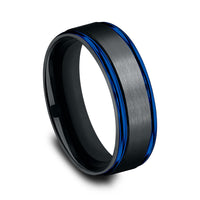 The Nightfall Men's Wedding Band in Black Cobalt - 7mm Width by Forge