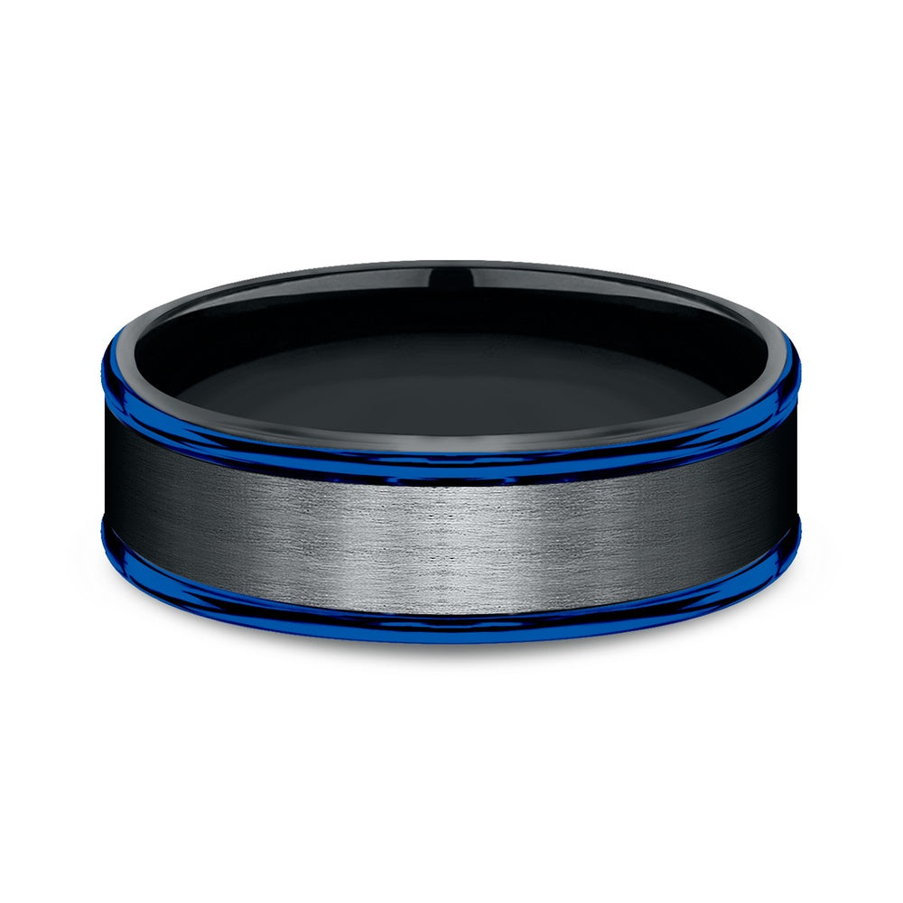 The Nightfall Men's Wedding Band in Black Cobalt - 7mm Width by Forge