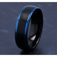 The Nightfall Men's Wedding Band in Black Cobalt - 7mm Width by Forge