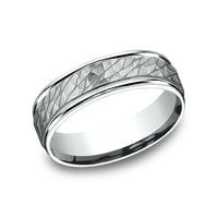 The Nile Men's Wedding Band in 14K White Gold - 6.5mm Width by Benchmark