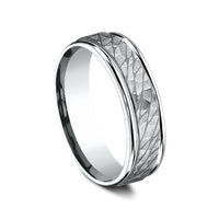 The Nile Men's Wedding Band in 14K White Gold - 6.5mm Width by Benchmark
