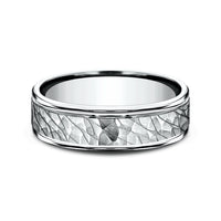 The Nile Men's Wedding Band in 14K White Gold - 6.5mm Width by Benchmark