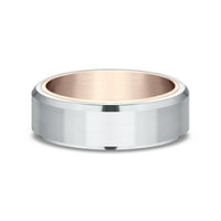 The Nobleman Men's Wedding Band in 14K Rose and White Gold - 6.5mm Width by Benchmark