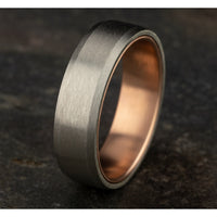 The Nobleman Men's Wedding Band in 14K Rose and White Gold - 6.5mm Width by Benchmark