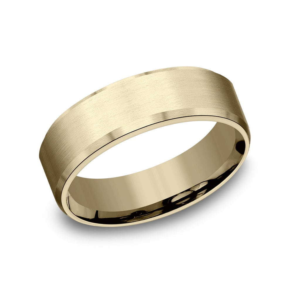 The Nobleman Men's Wedding Band in 14K Yellow Gold - 7mm Width by Benchmark