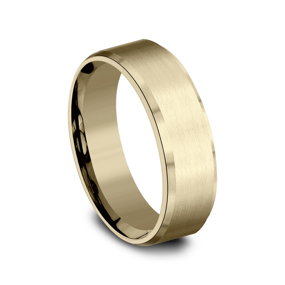 The Nobleman Men's Wedding Band in 14K Yellow Gold - 7mm Width by Benchmark