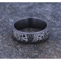 The Ocean Men's Wedding Band in Grey Tantalum and Grey/Black Titanium - 7.5mm Width by Brook and Branch
