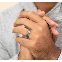 The Odessa Men's Wedding Band in Grey Tantalum - 7mm Width by Tantalum