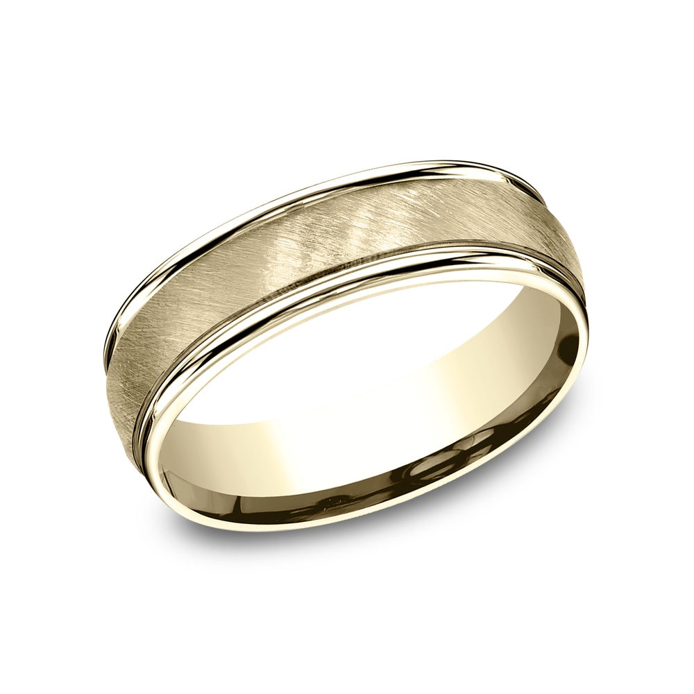 The Odyssey Men's Wedding Band in 14K Yellow Gold - 6.5mm by Benchmark