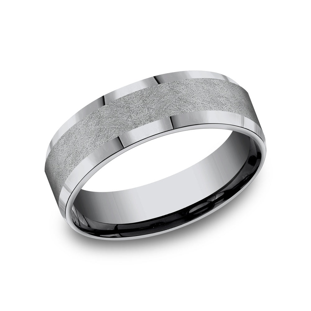 The Officer Men's Wedding Band in Grey Tantalum - 7mm Width by Tantalum