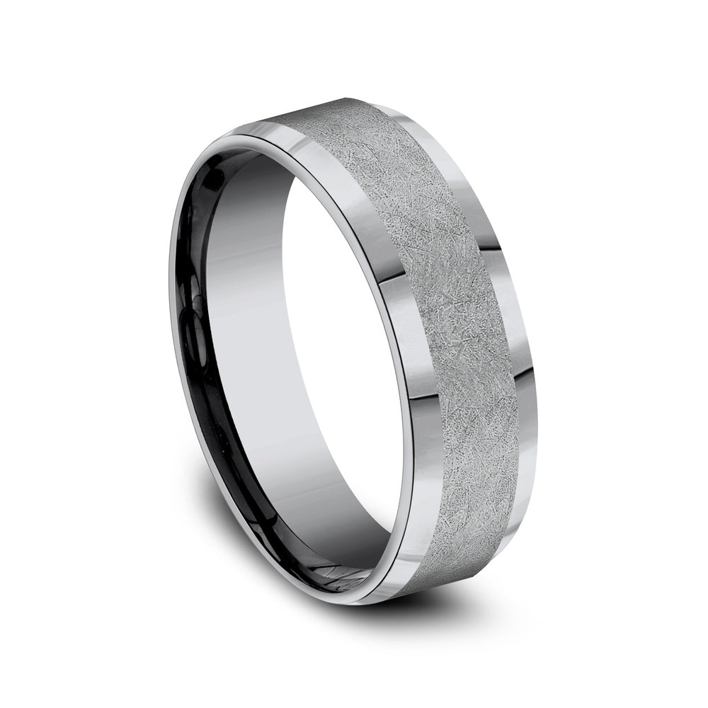 The Officer Men's Wedding Band in Grey Tantalum - 7mm Width by Tantalum