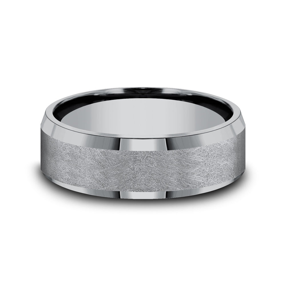 The Officer Men's Wedding Band in Grey Tantalum - 7mm Width by Tantalum