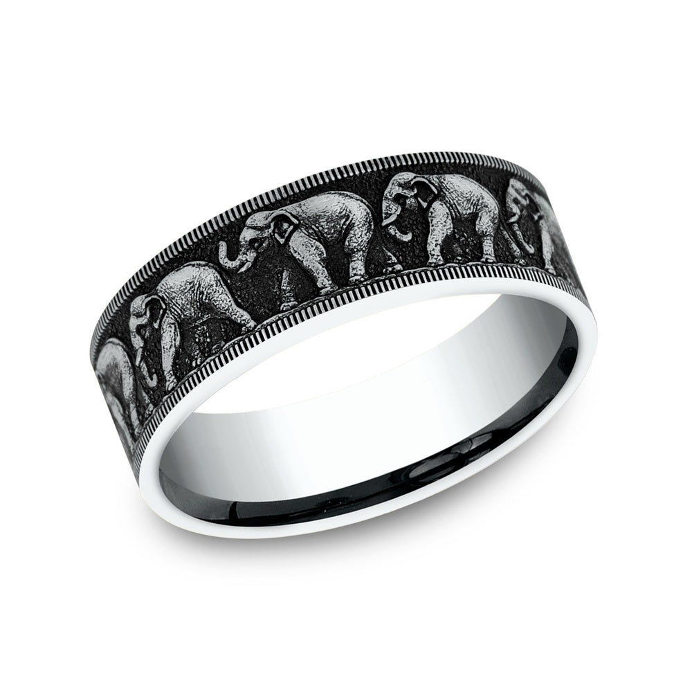 The Olifant Men's Wedding Band in 14K White Gold - 8mm Width by Brook and Branch