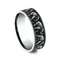 The Olifant Men's Wedding Band in 14K White Gold - 8mm Width by Brook and Branch