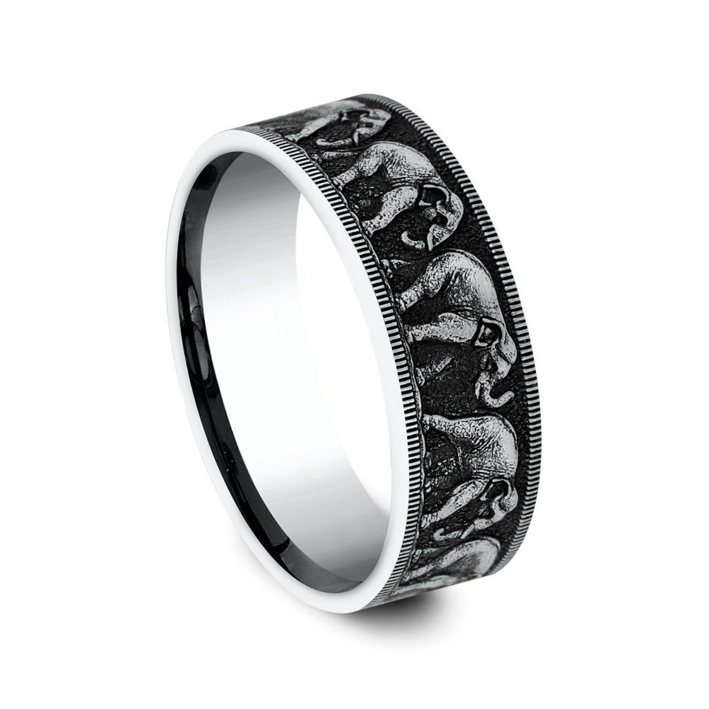 The Olifant Men's Wedding Band in 14K White Gold - 8mm Width by Brook and Branch