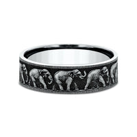 The Olifant Men's Wedding Band in 14K White Gold - 8mm Width by Brook and Branch