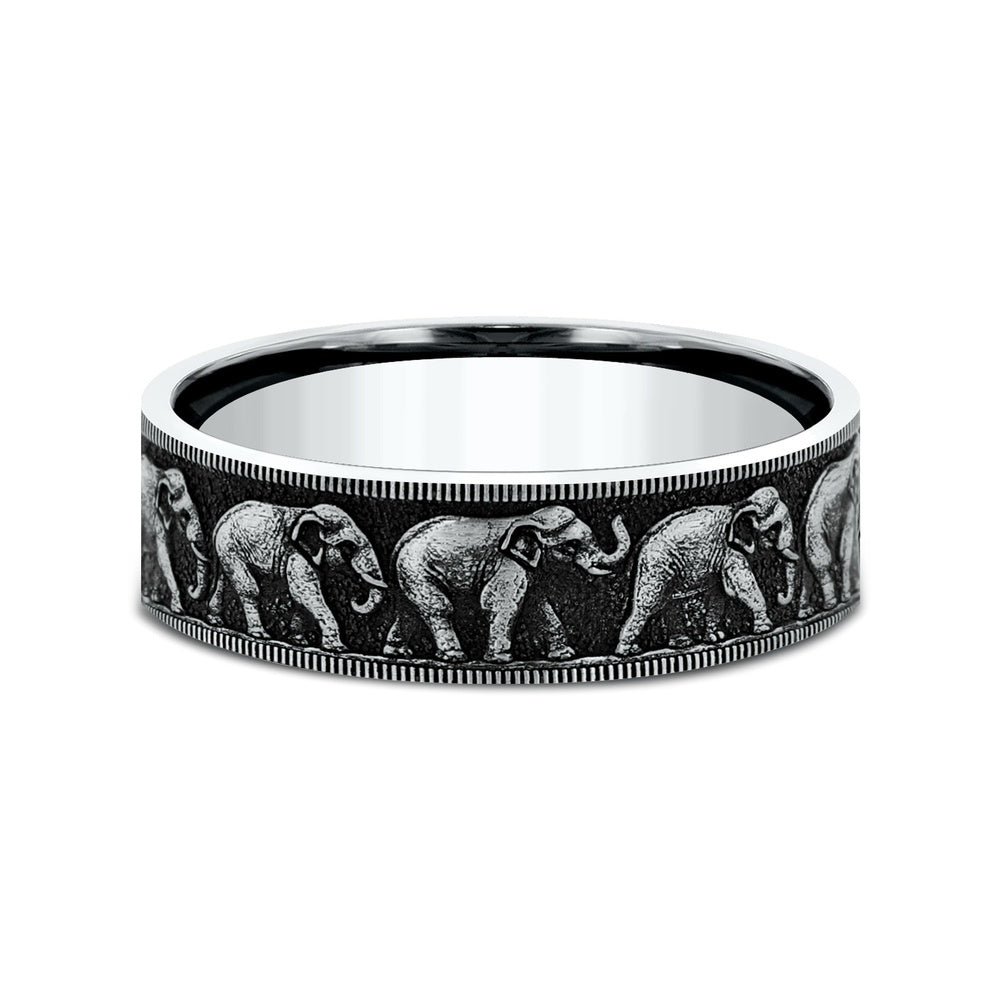 The Olifant Men's Wedding Band in 14K White Gold - 8mm Width by Brook and Branch