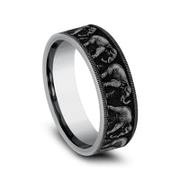 The Olifant Men's Wedding Band in Grey-Black Titanium - 7mm Width by Forge