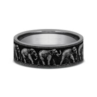 The Olifant Men's Wedding Band in Grey-Black Titanium - 7mm Width by Forge