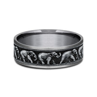 The Olifant Men's Wedding Band in Grey Tantalum and 14K White Gold - 7.5mm Width by Brook and Branch