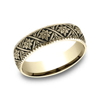 The Ottoman Column Men's Wedding Band in 14K Yellow Gold - 6.5mm Width by Benchmark