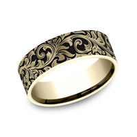 The Overlord Men's Wedding Band in 14K Yellow Gold - 8mm Width by Benchmark