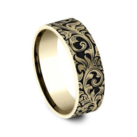 The Overlord Men's Wedding Band in 14K Yellow Gold - 8mm Width by Benchmark