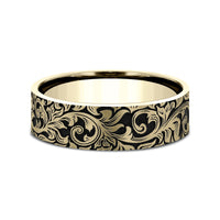 The Overlord Men's Wedding Band in 14K Yellow Gold - 8mm Width by Benchmark
