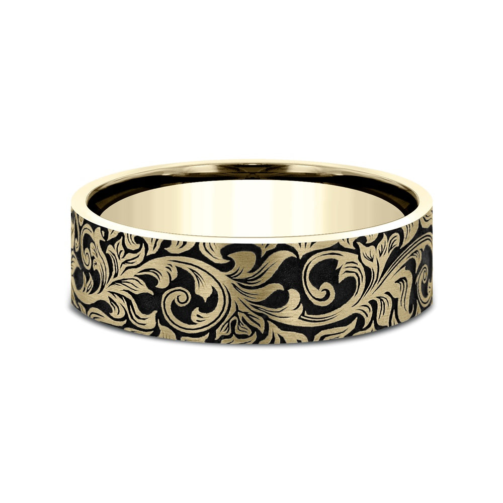 The Overlord Men's Wedding Band in 14K Yellow Gold - 8mm Width by Benchmark