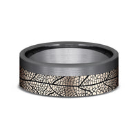 The Ozark Men's Wedding Band in 14K Rose Gold and Tantalum - 7mm Width by Ammara Stone