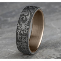The Palace Men's Wedding Band in 14K Rose and White Gold - 6.5mm Width by Benchmark