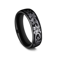 The Palace Men's Wedding Band in Grey/Black Titanium - 6.5mm Width by Forge