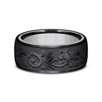 The Palace Men's Wedding Band in Grey Tantalum and Black Titanium - 8mm Width by Tantalum