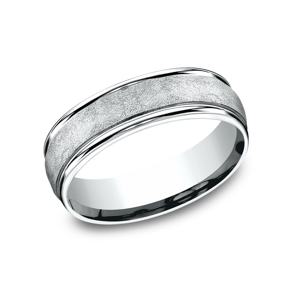 The Paradigm Men's Wedding Band in 14K White Gold - 6.5mm by Benchmark