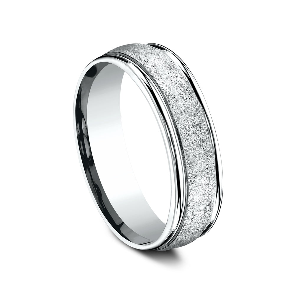 The Paradigm Men's Wedding Band in 14K White Gold - 6.5mm by Benchmark
