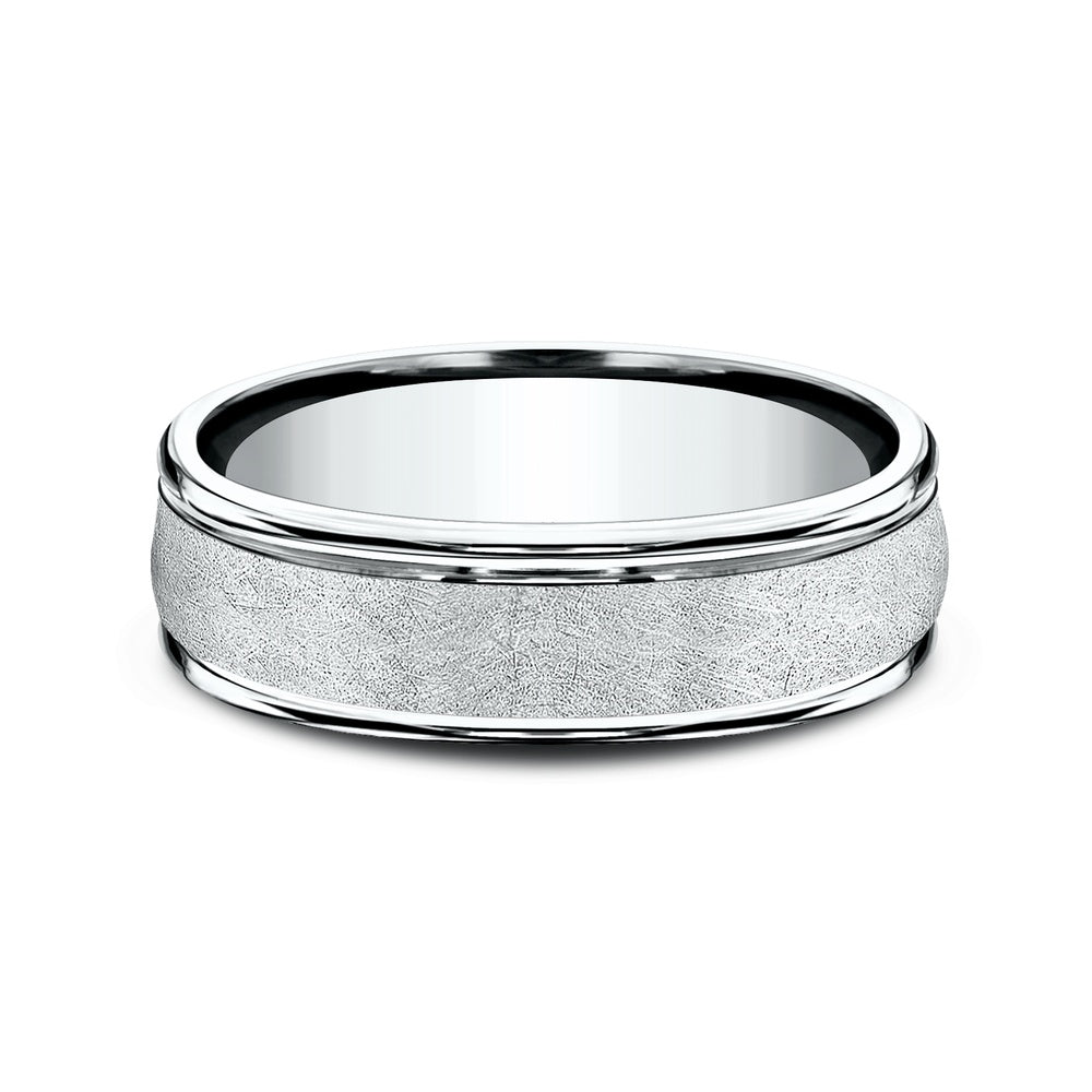 The Paradigm Men's Wedding Band in 14K White Gold - 6.5mm by Benchmark