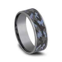 The Patriot Men's Wedding Band in Grey and Darkened Tantalum - 7.5mm Width by Tantalum