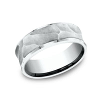 The Pharaoh Men's Wedding Band in 14K White Gold - 8mm Width by Benchmark