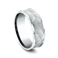 The Pharaoh Men's Wedding Band in 14K White Gold - 8mm Width by Benchmark