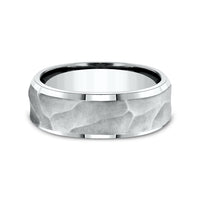 The Pharaoh Men's Wedding Band in 14K White Gold - 8mm Width by Benchmark