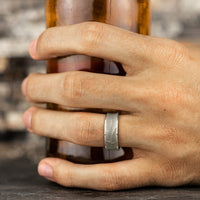 The Pharaoh Men's Wedding Band in 14K White Gold - 8mm Width by Benchmark