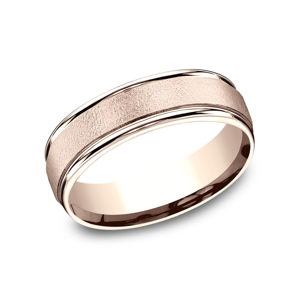 The Phoenix Men's Wedding Band in 14K Rose Gold - 6.5mm by Benchmark